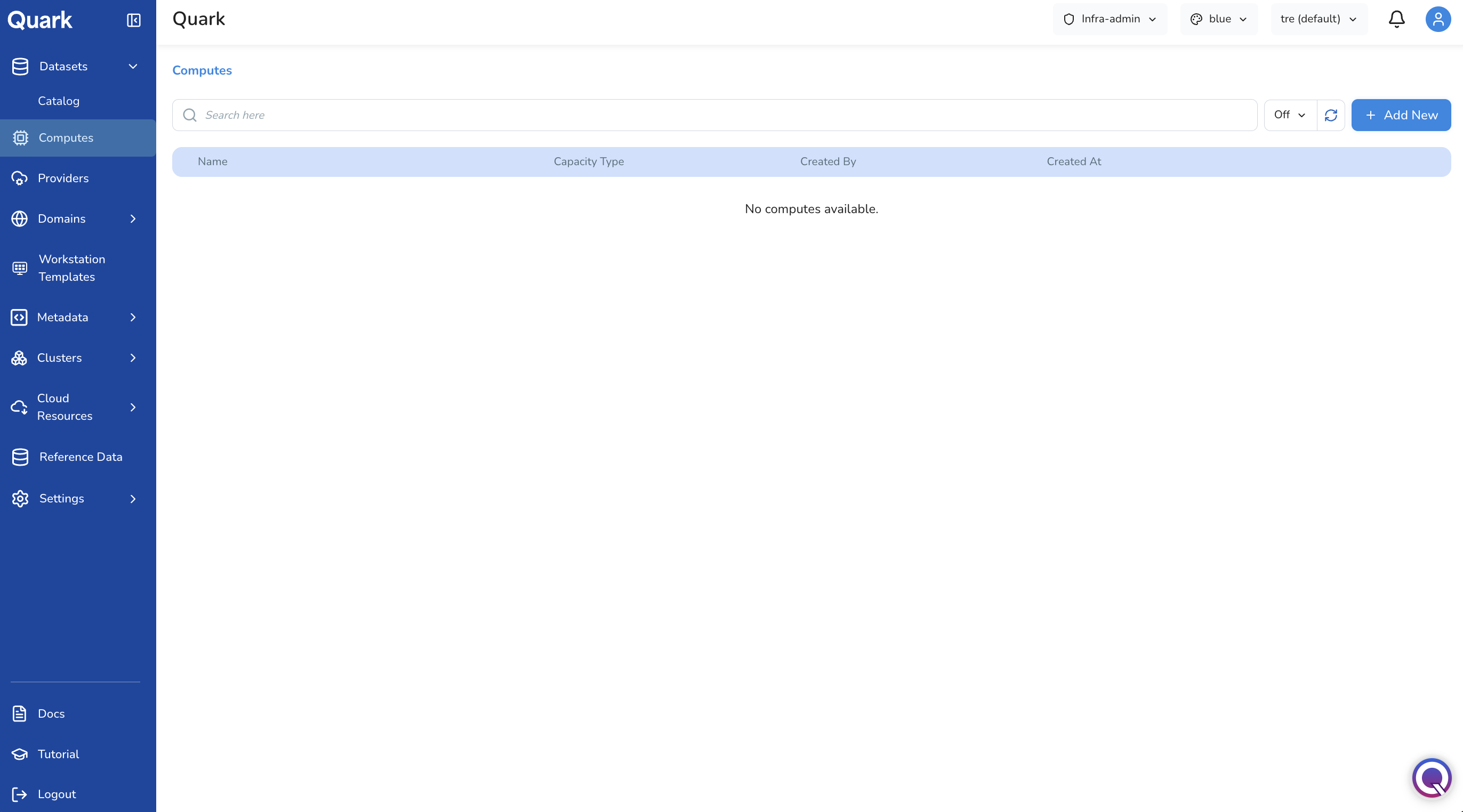 Screenshot: Computes landing page