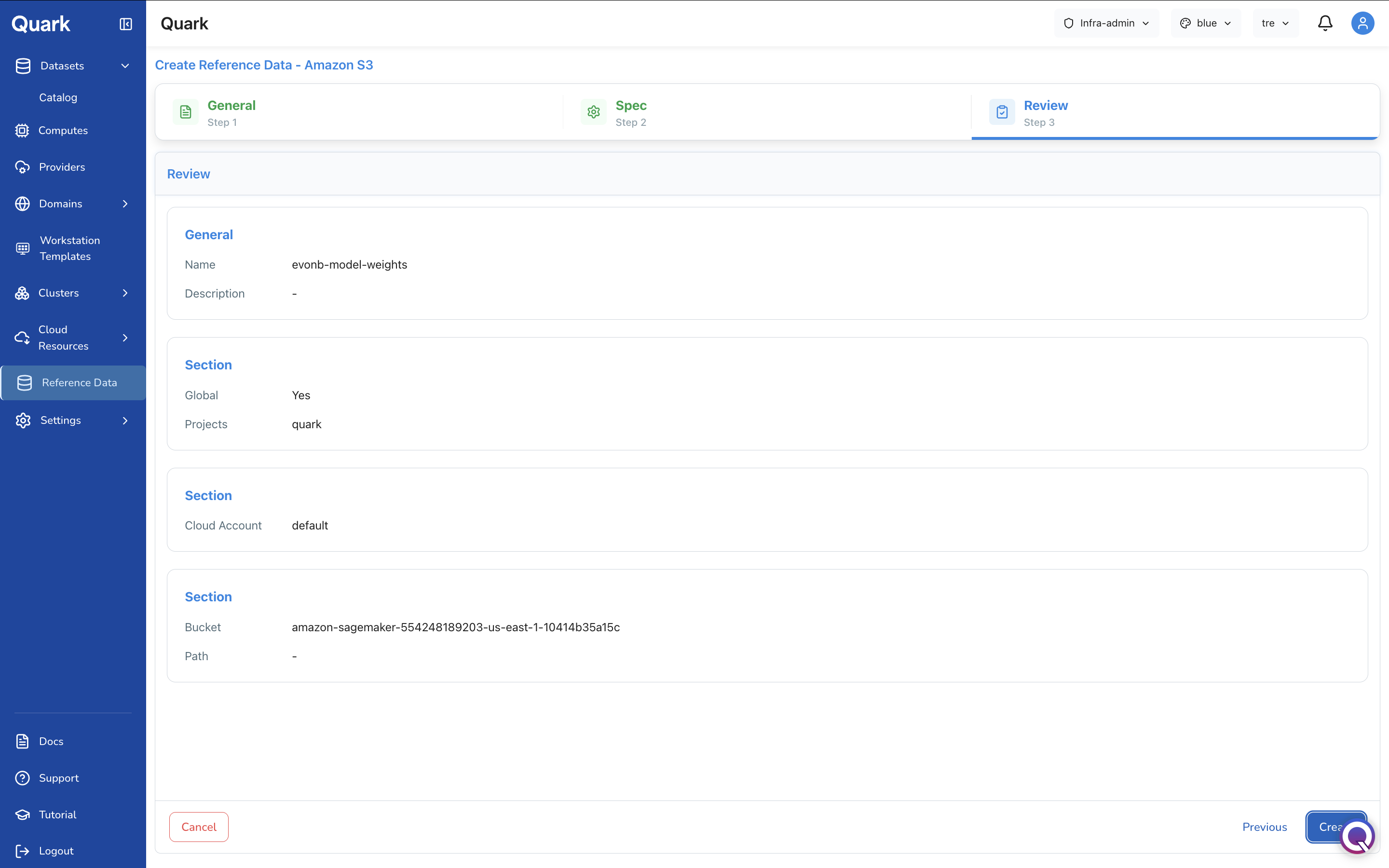 Screenshot: Review screen