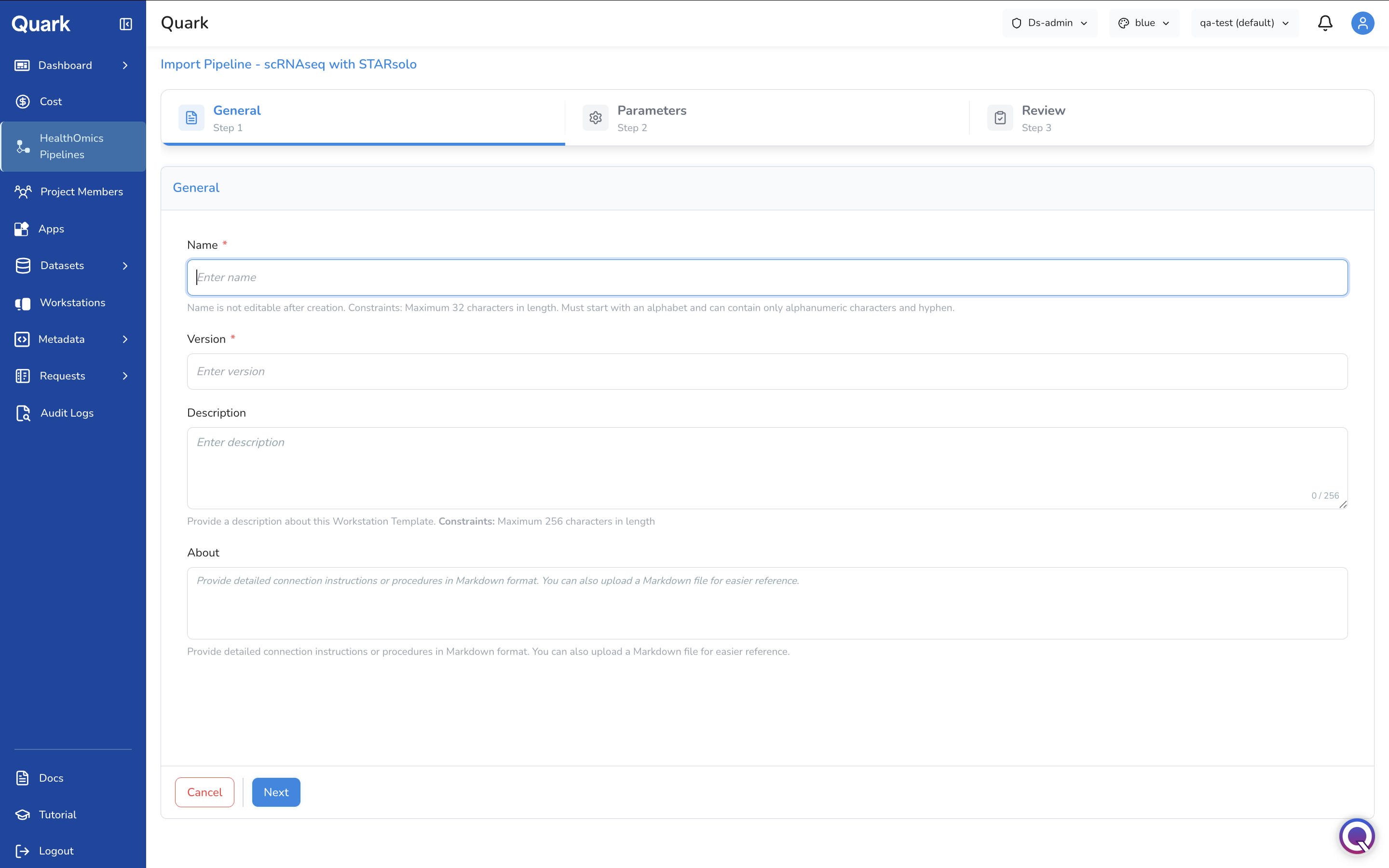 Screenshot: Ready2Run Workflow catalogue showing available AWS-maintained pipelines