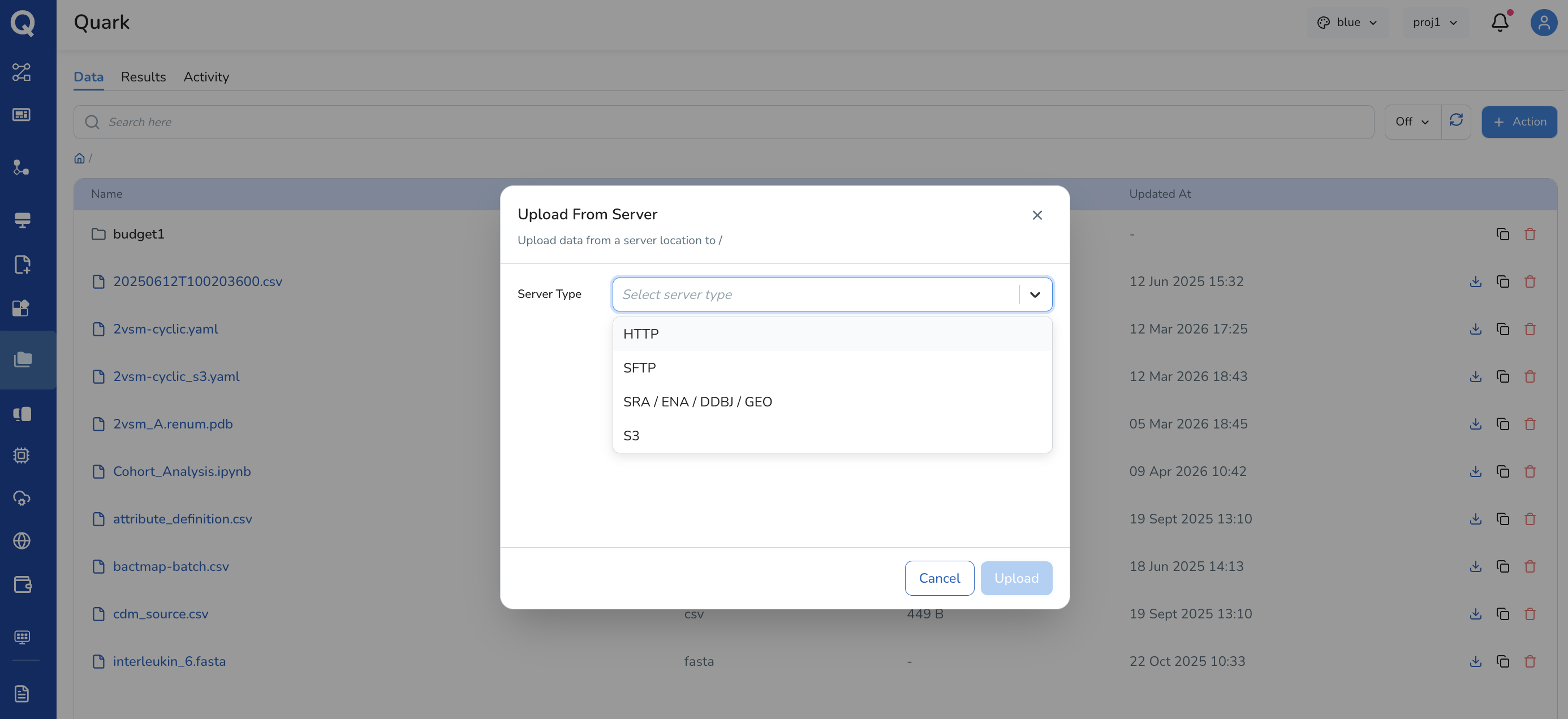 Upload Data