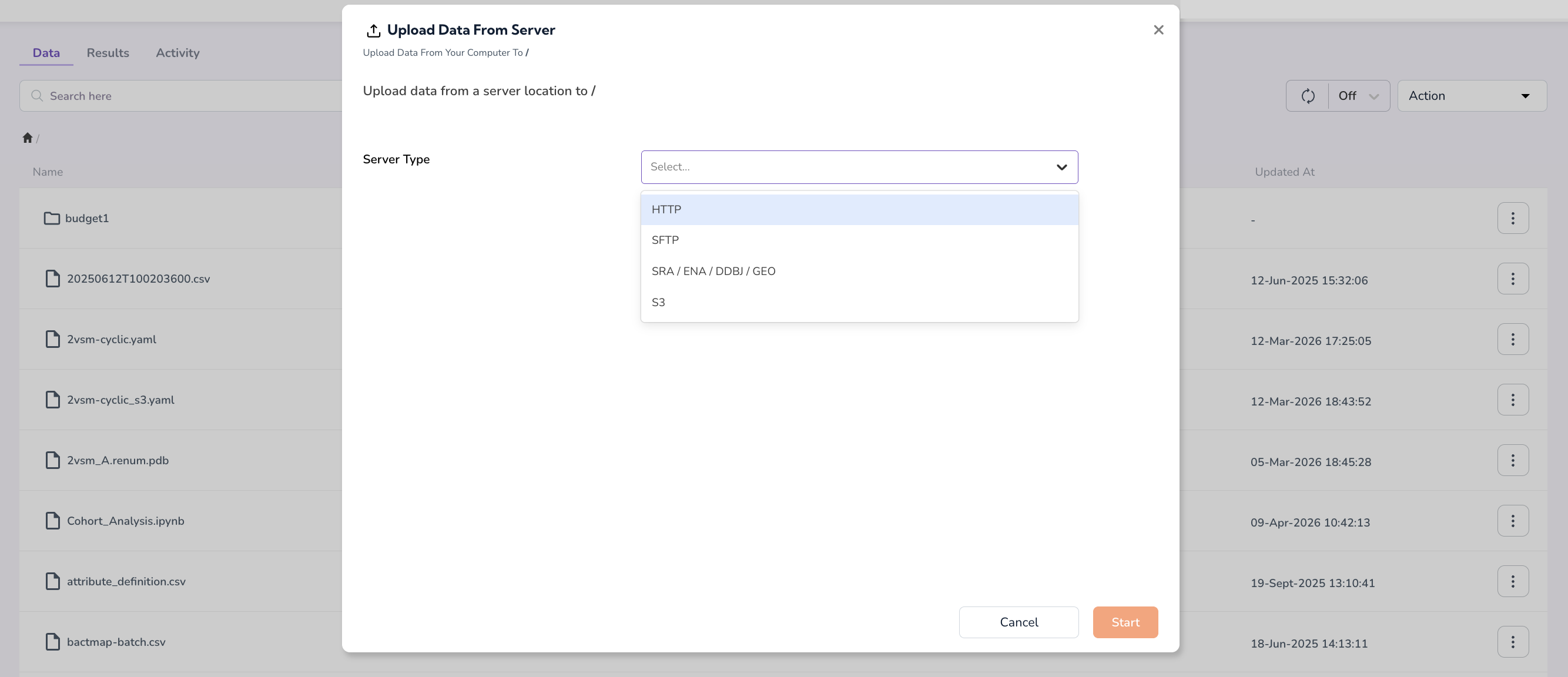 Upload Data