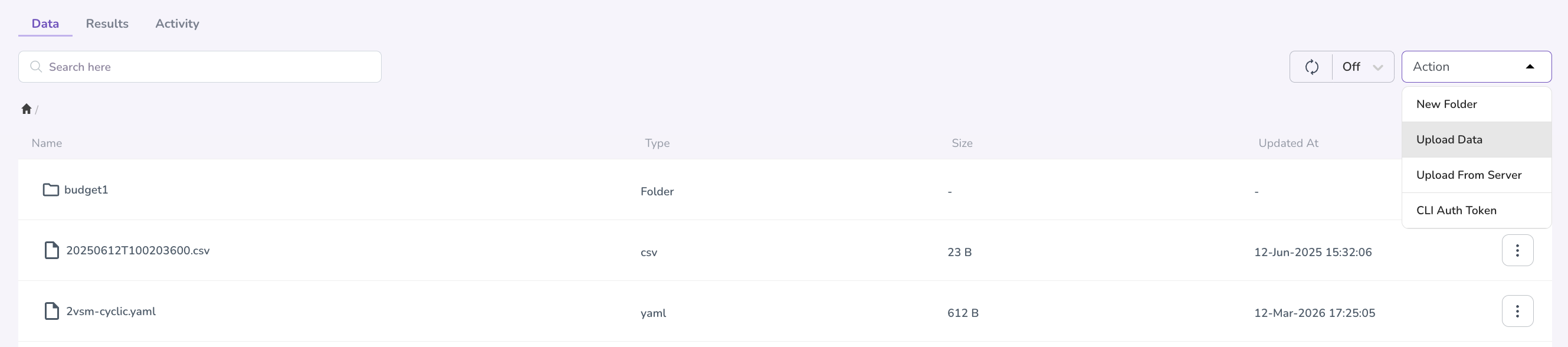 Upload Data