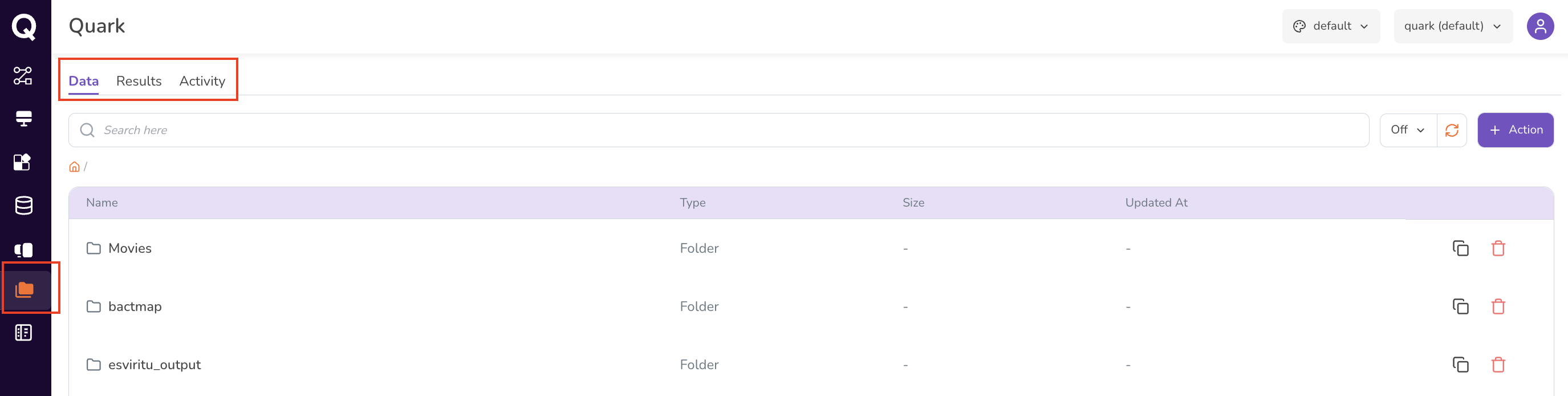 My Files landing page