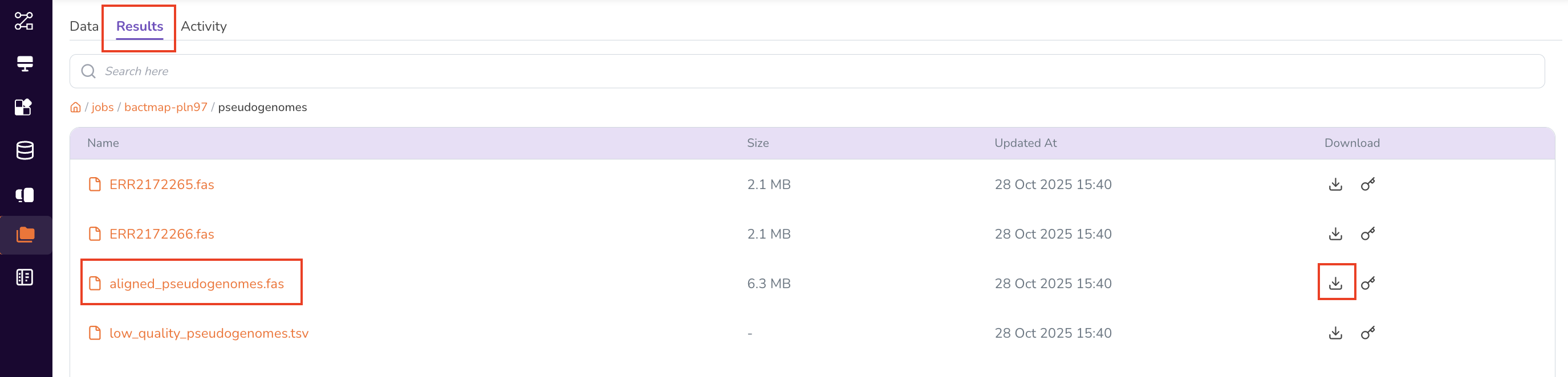 My Files Results